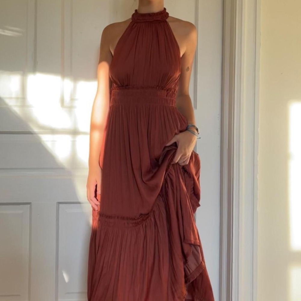 Anthropologie Tiered halter dress